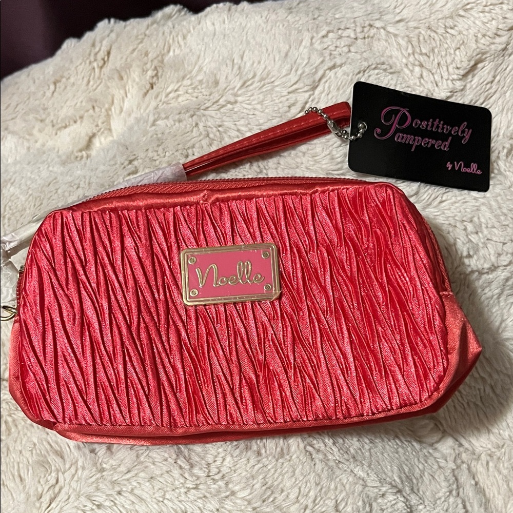 Noelle Textured Pink Cosmetic Bag
